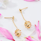 Serpentine Ball Gold Earrings Odysseus Jewelry