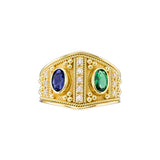 Byzantine Emerald and Sapphire Gold Ring