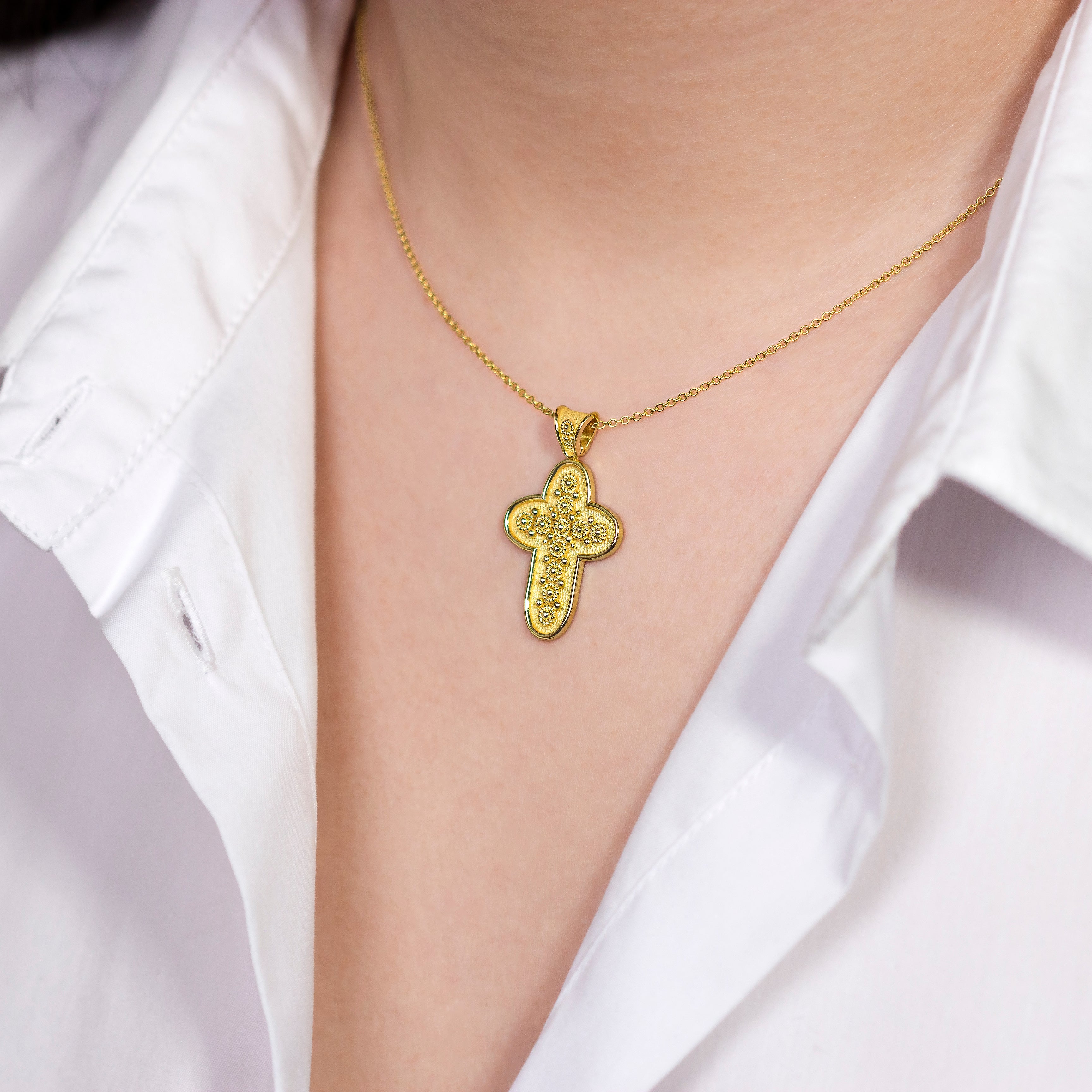 Byzantine Rounded Cross Pendant Odysseus Jewelry