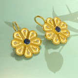 Daizy Gold Earrings with Sapphires and Diamonds