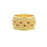 Gold Band Ring with Rubies Odysseus Jewelry