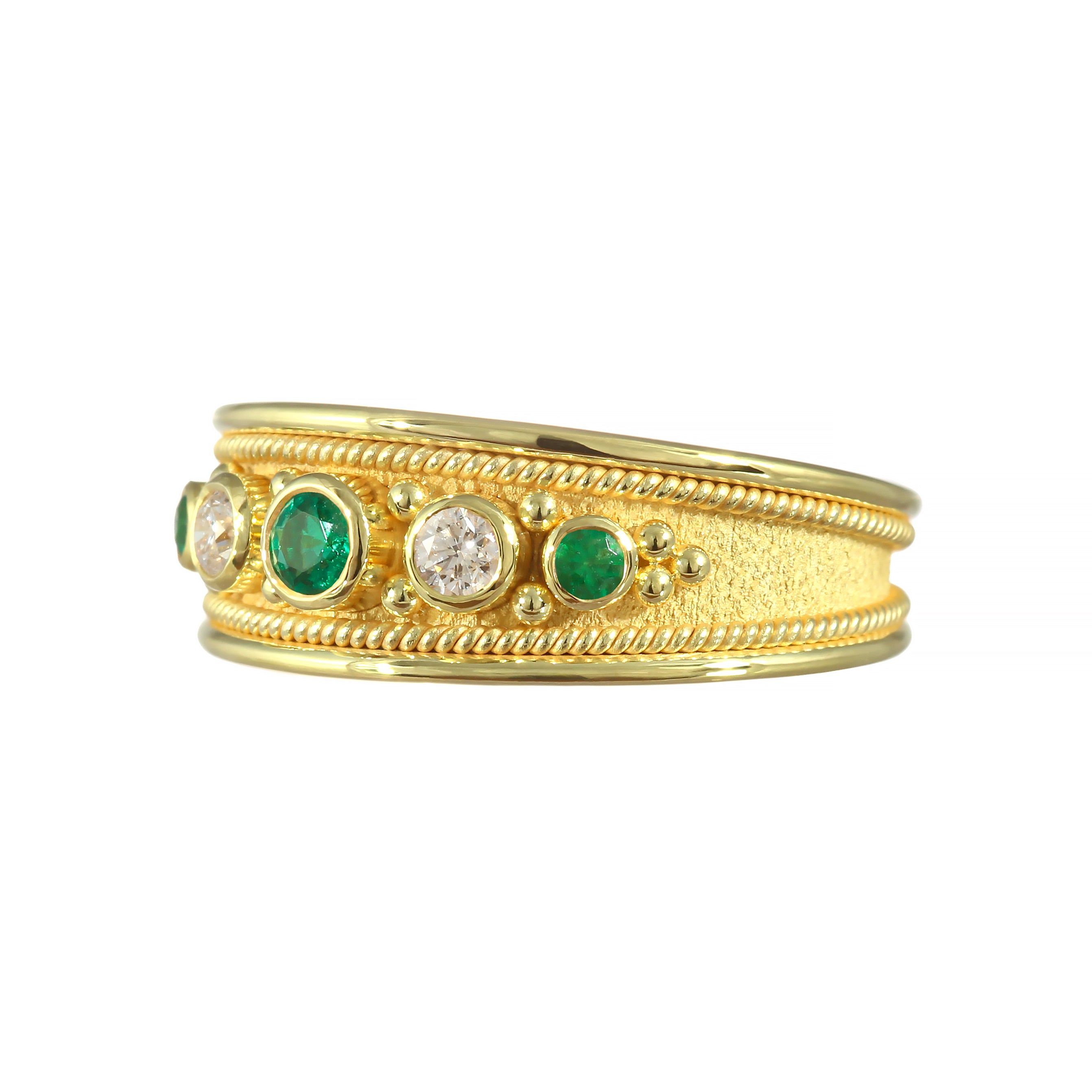 Emerald Diamond Gold Ring Odysseus Jewelry