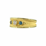 Gold Ring with London Topaz and Moissanite Odysseus Jewelry