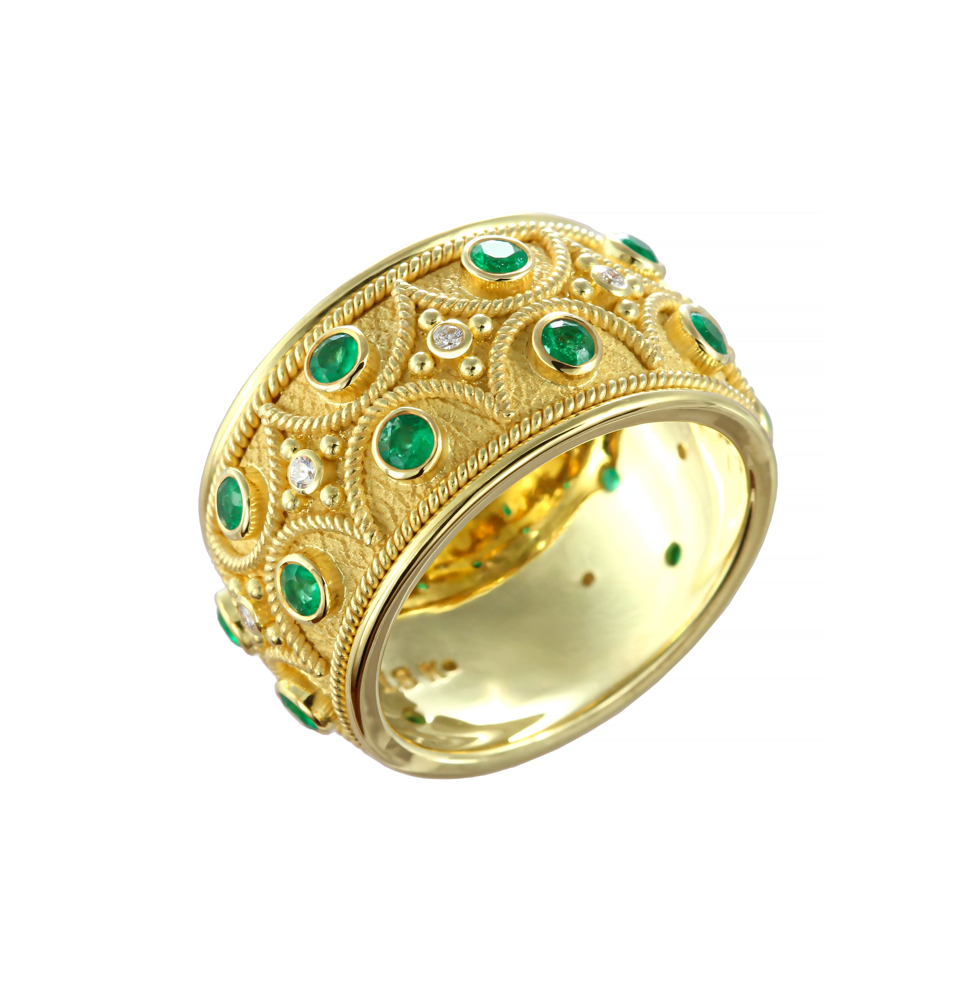 Emerald Gold Ring with Brilliance Odysseus Jewelry