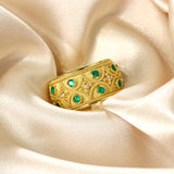 Emerald Gold Ring with Brilliance Odysseus Jewelry