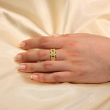 Gold Ring with London Topaz and Moissanite Odysseus Jewelry
