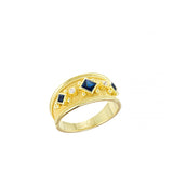 Sapphire Gold Ring with Diamonds Odysseus Jewelry