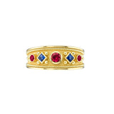 Sapphire Rubies Byzantine Gold Ring Odysseus Jewelry