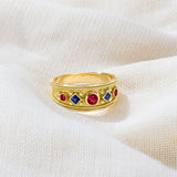 Sapphire Rubies Byzantine Gold Ring Odysseus Jewelry