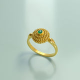 Emerald Gold Dome Ring