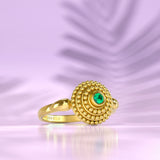 Emerald Gold Dome Ring