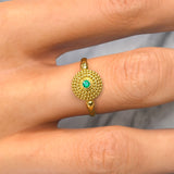 Emerald Gold Dome Ring