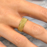 Gold Band Ring with Granulations