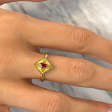 Ancient Greek Gold Ring with Ruby