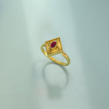 Ancient Greek Gold Ring with Ruby