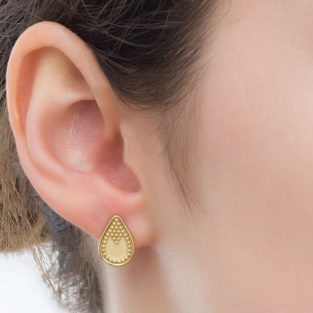 Pear Byzantine Gold Earrings Odysseus Jewelry