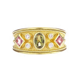 Byzantine Ring with Tourmalines and Diamonds Odysseus Jewelry