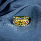 Byzantine Ring with Tourmalines and Diamonds Odysseus Jewelry