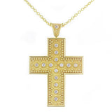Byzantine Square Cross Pendant with Diamonds