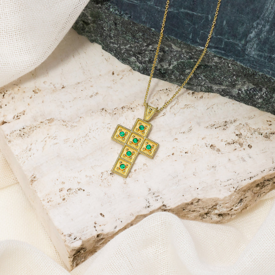 Byzantine Square Cross with Emeralds