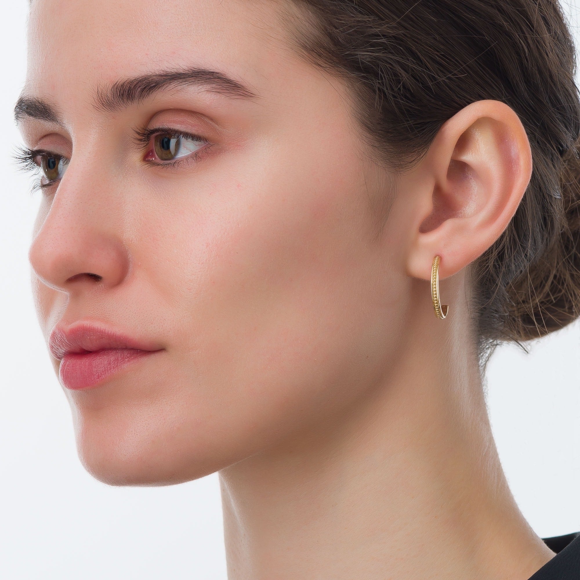 Eternity Hoop Gold Earrings Odysseus Jewelry