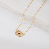 Granulation Gold Pendant with Ruby