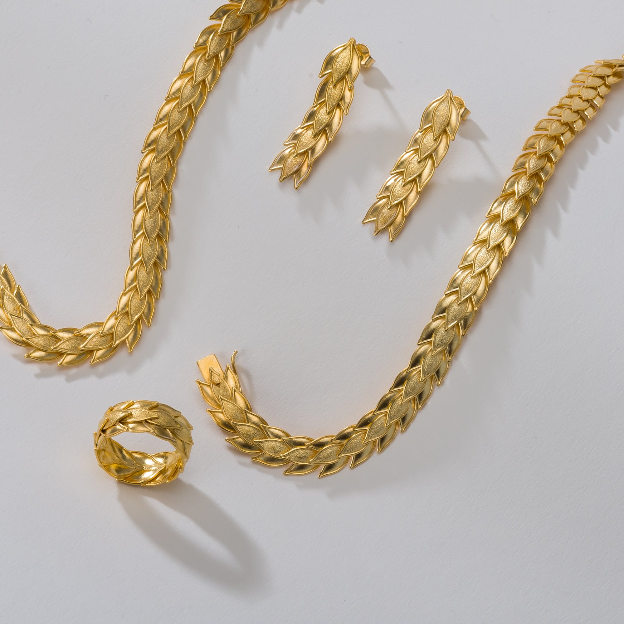 18K Byzantine Gold Laurel Earrings Odysseus Jewelry