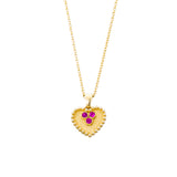 Gold Heart with Pink Sapphire Pendant