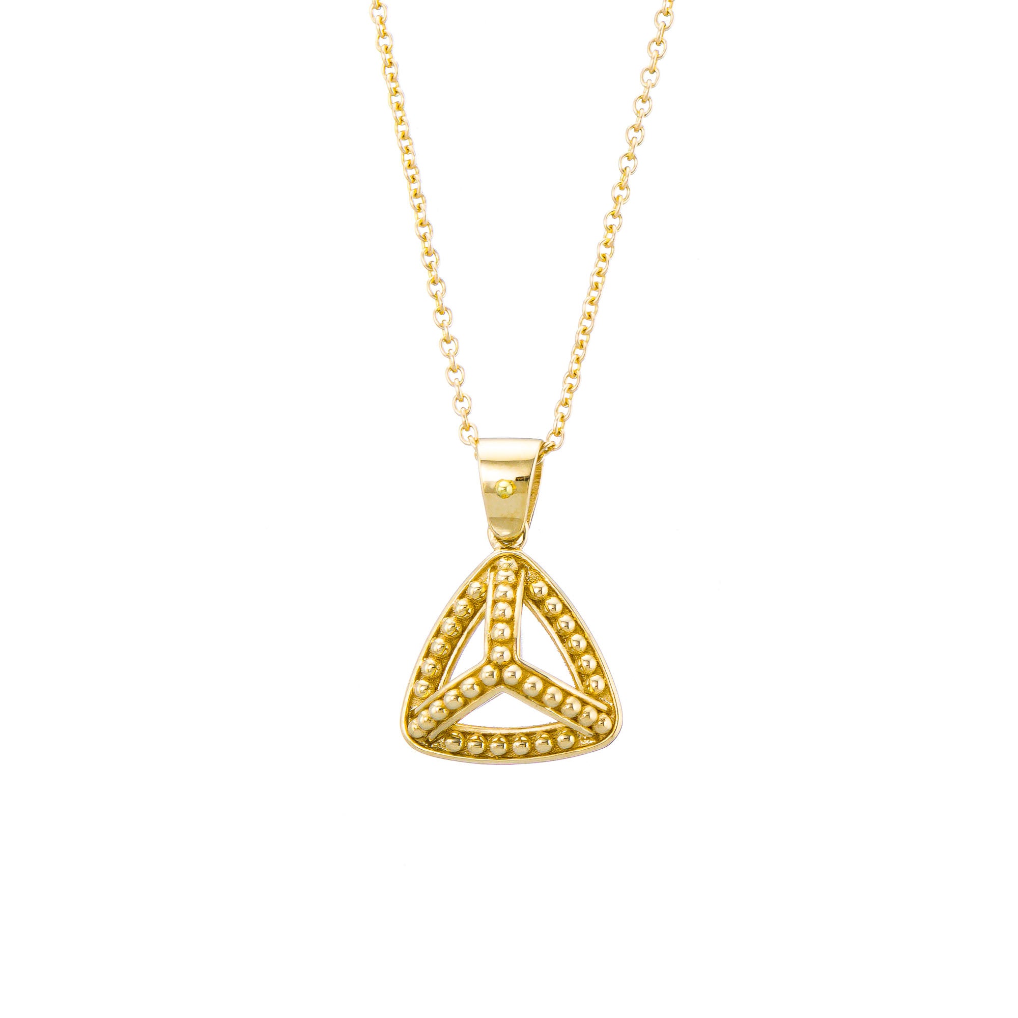 Pyramid Gold Pendant with Granulations Odysseus Jewelry