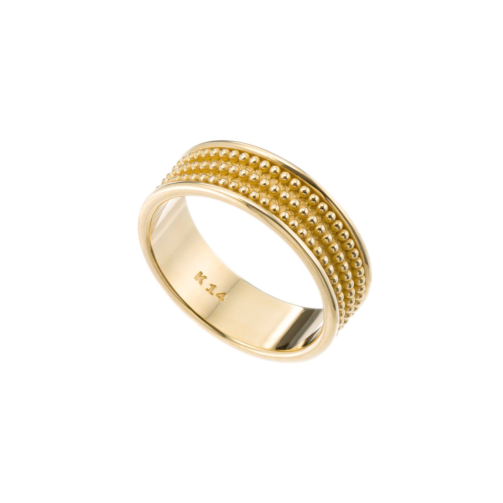 Granulation Gold Band Ring Odysseus Jewelry