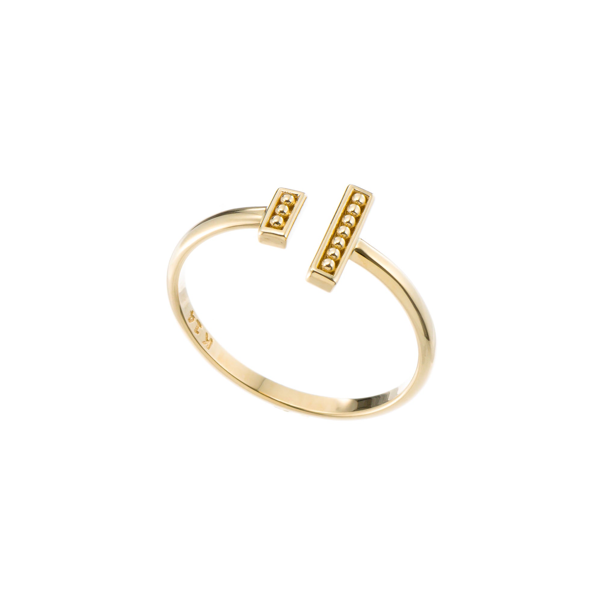 Double Bar Open Gold Ring Odysseus Jewelry