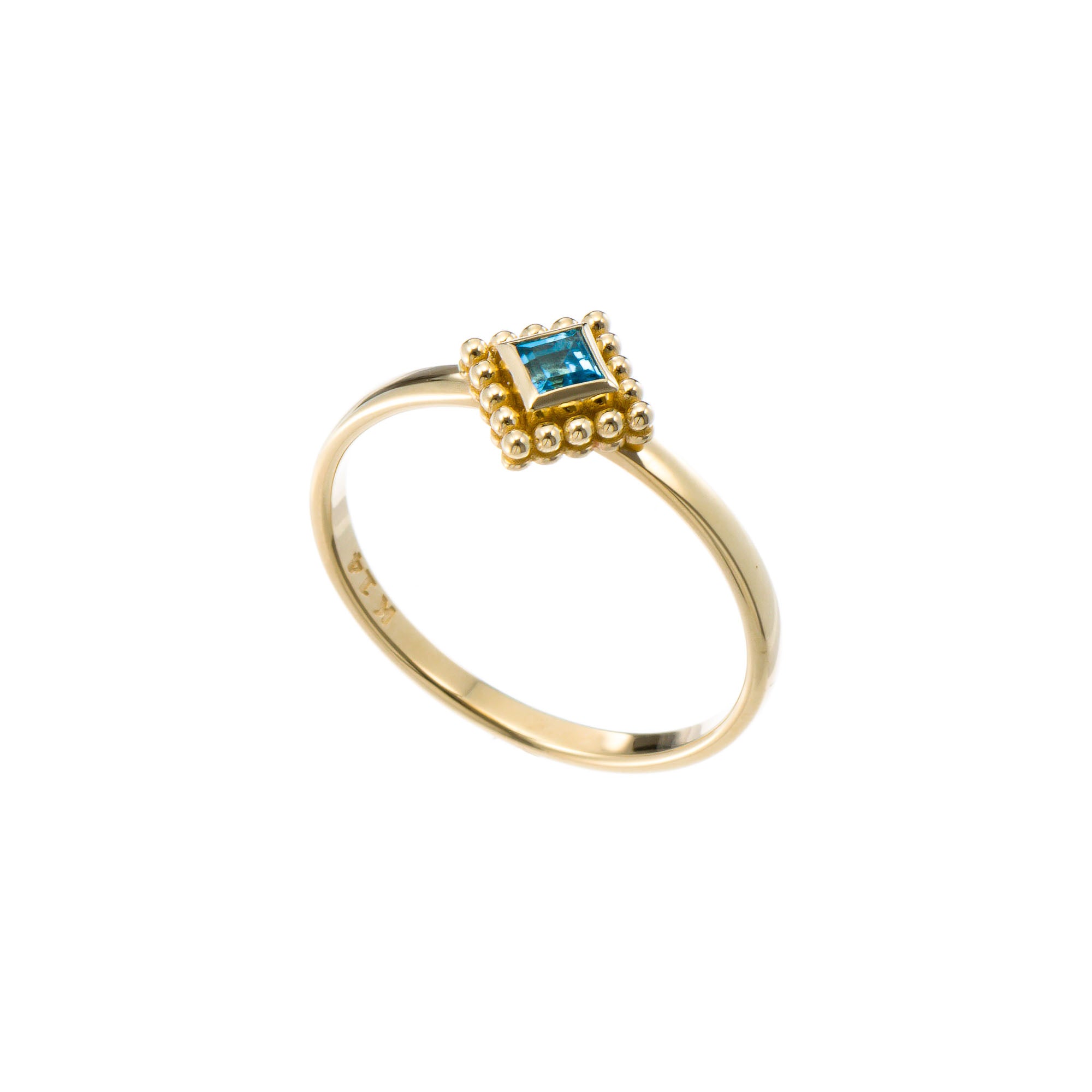 Square Swiss Topaz Gold Ring Odysseus Jewelry
