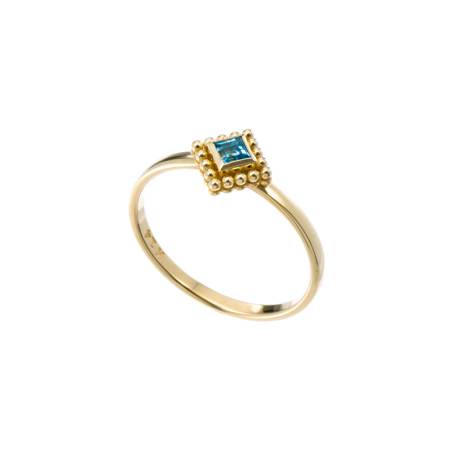 Square Swiss Topaz Gold Ring