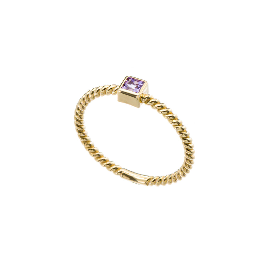 Gold Rope Sapphire Ring
