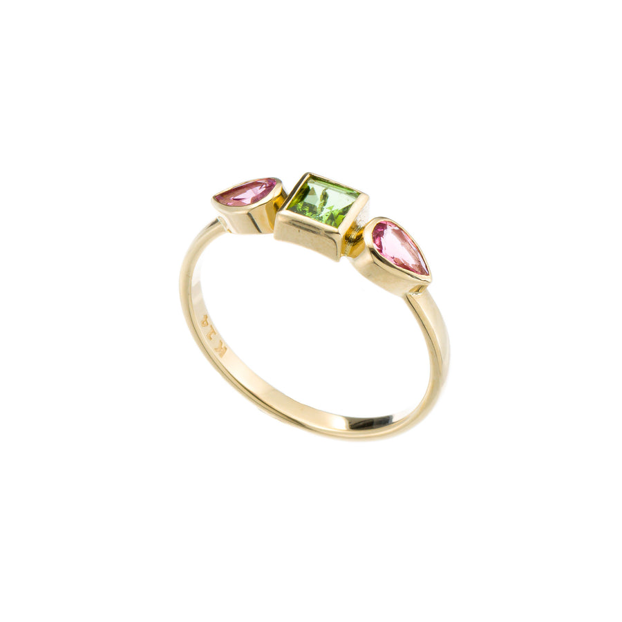 Multi Color Gold Ring