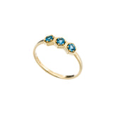 Gold Ring with London Topaz Honeycomb