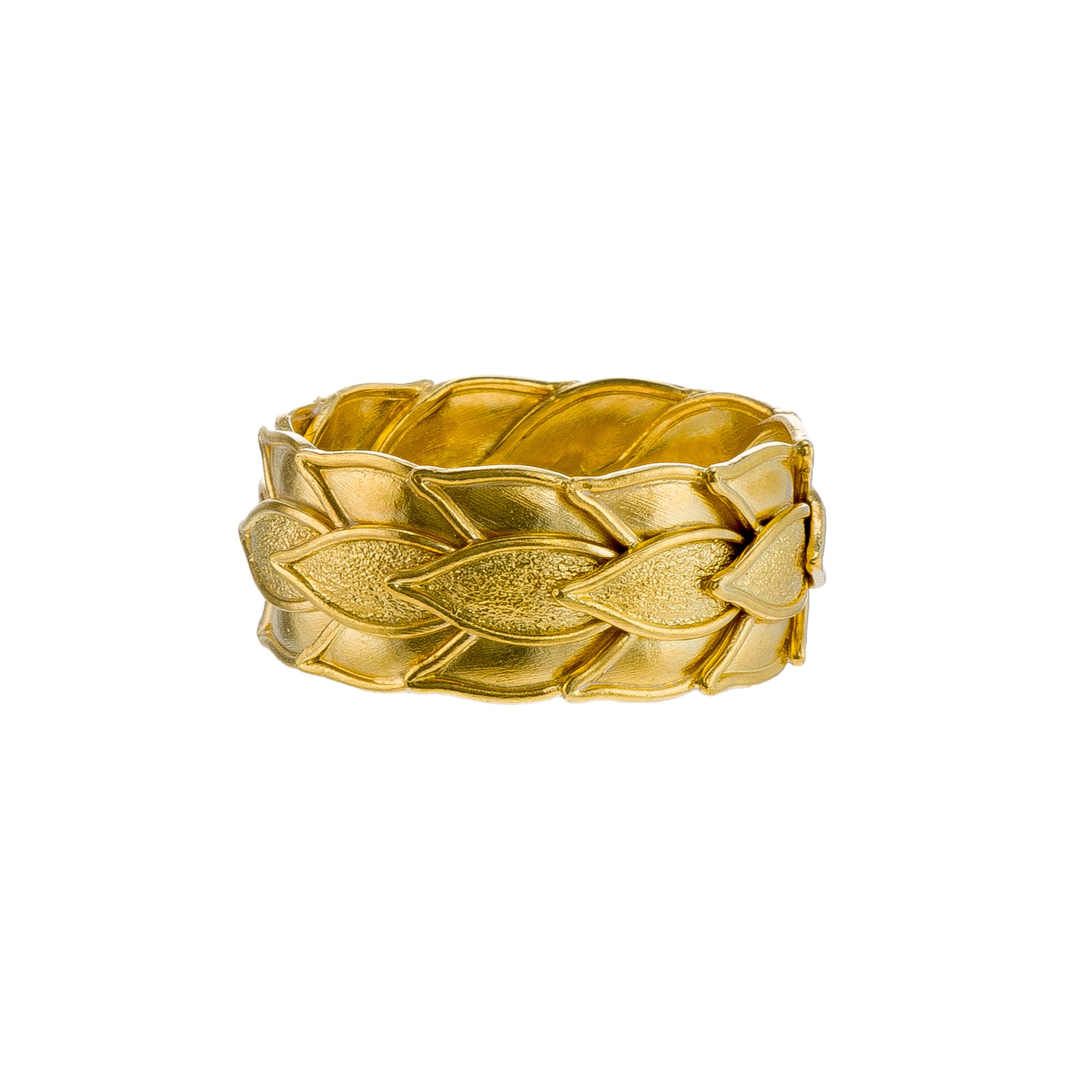18K Byzantine Gold Laurel Ring Odysseus Jewelry