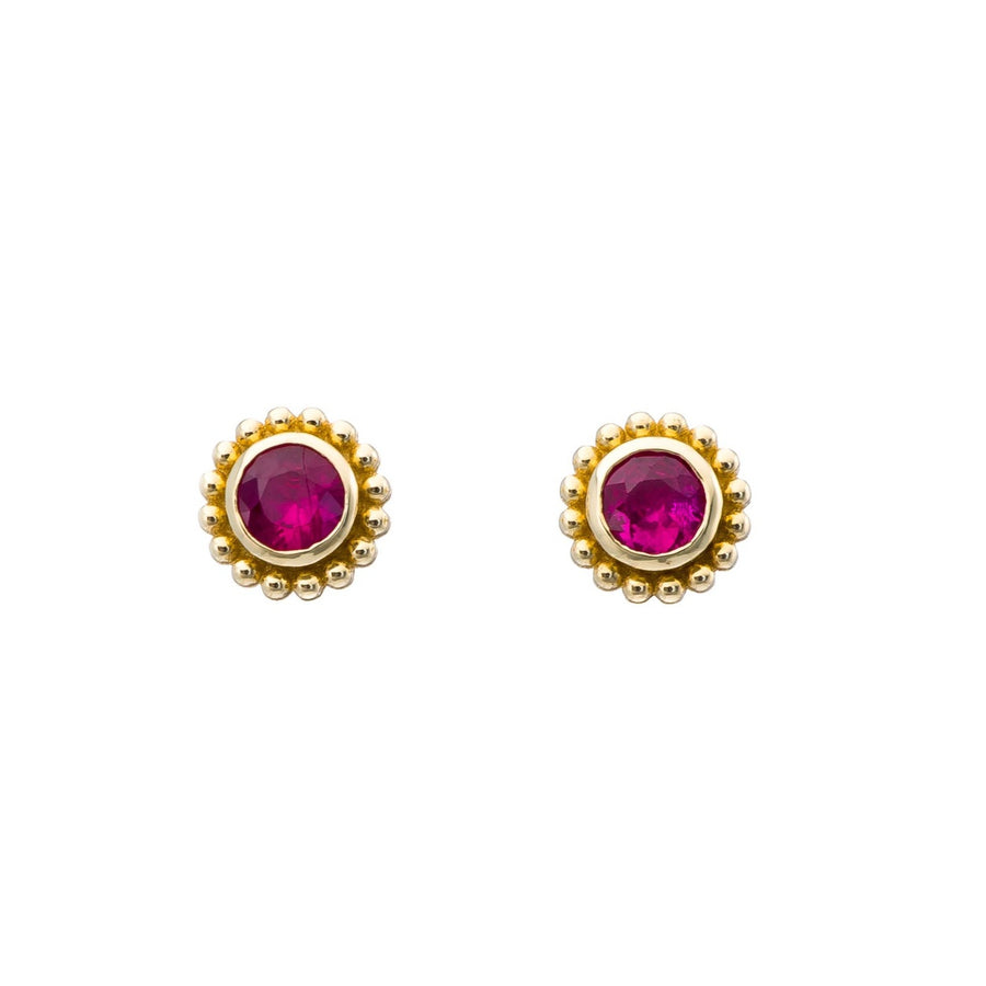 Ruby Byzantine Gold Earrings