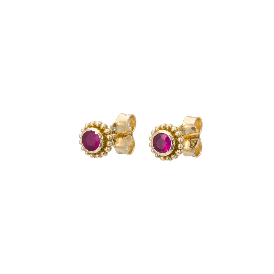 Ruby Byzantine Gold Earrings