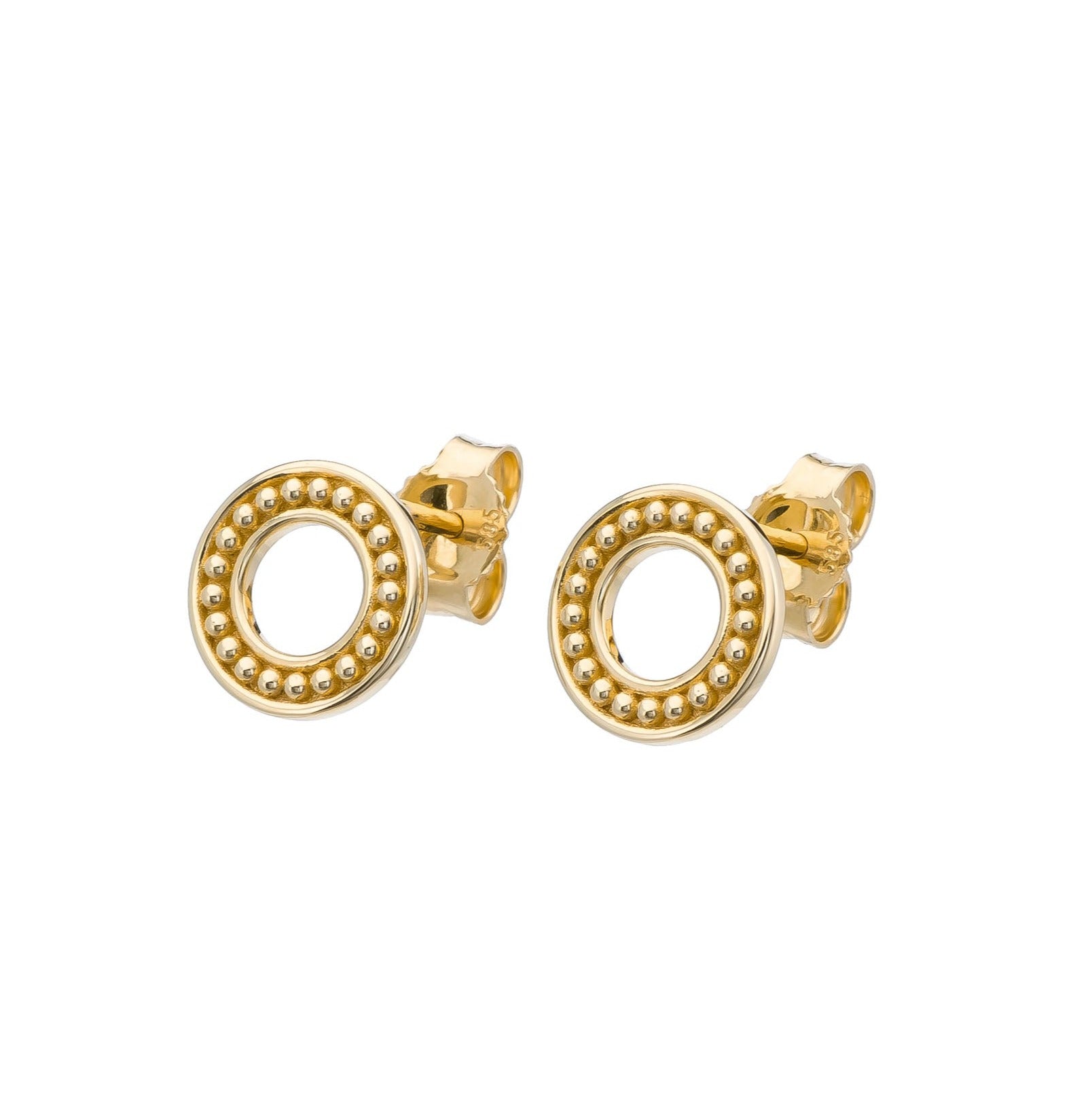 Circle Gold Dot Earrings Odysseus Jewelry