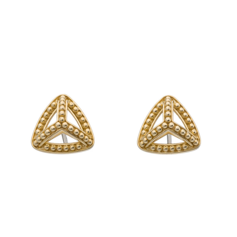 Pyramid Gold Earrings