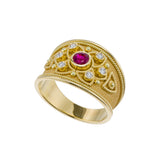 Burma Ruby Byzantine Ring