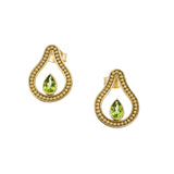 Pear Peridot Gold Byzantine Earrings Odysseus Jewelry