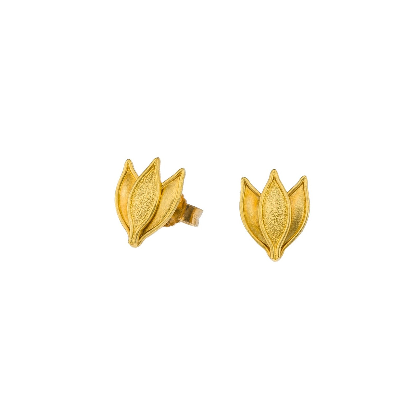 Byzantine Gold Laurel Earrings Odysseus Jewelry