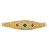 18K Byzantine Gold Bracelet with Rhodolite Topaz and Diamonds Odysseus Jewelry