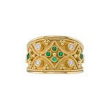 Gold Emerald Byzantine Ring