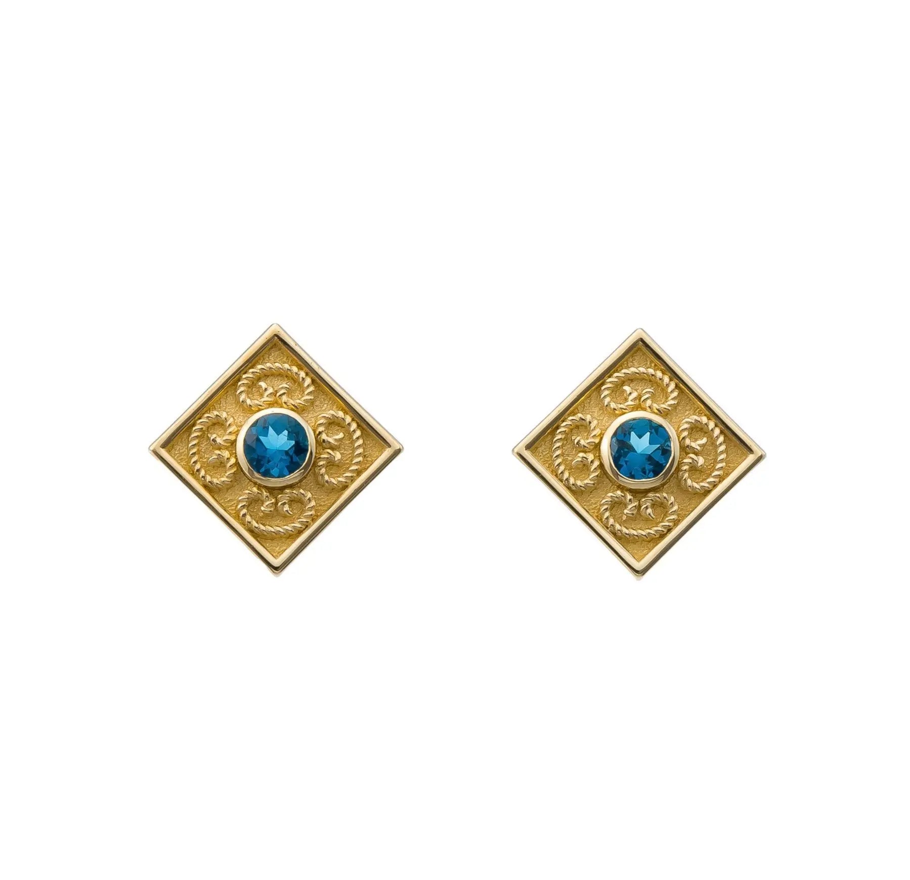 London Topaz Byzantine Earrings Odysseus Jewelry