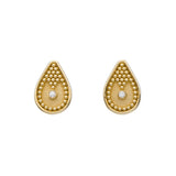 Byzantine Pear Gold Earrings with Diamond