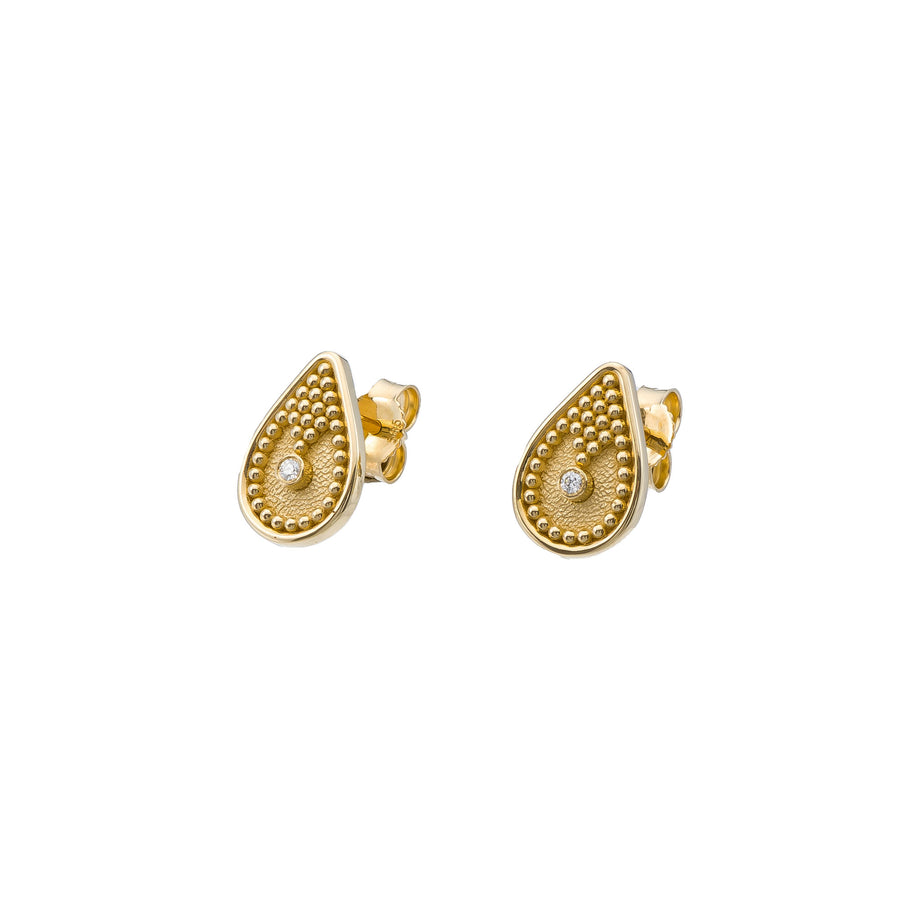 Diamond Byzantine Pear Gold Earrings