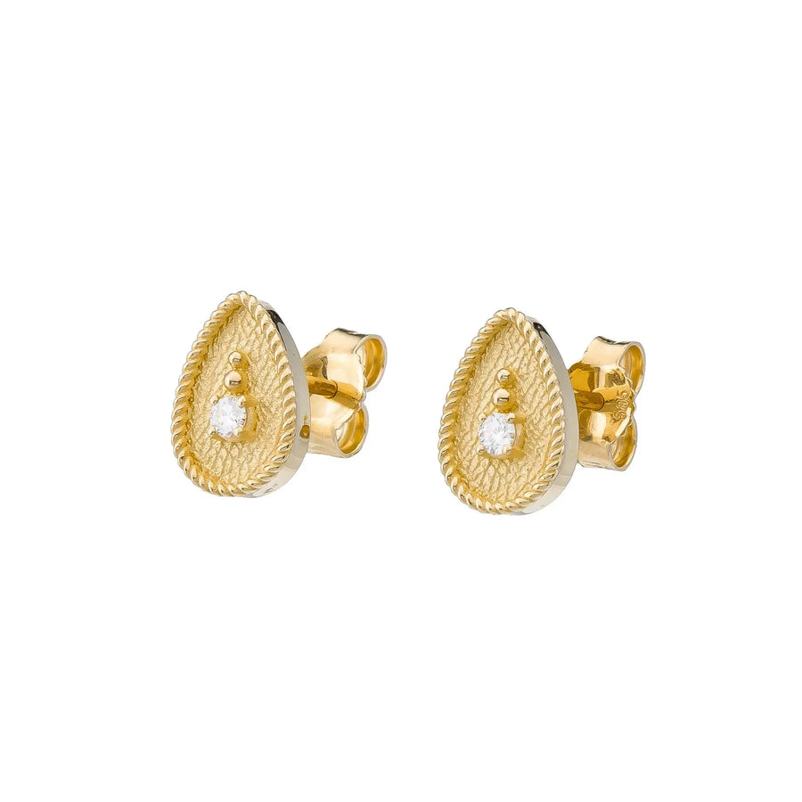 Diamond Gold Pear Earrings